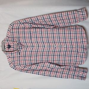J.CREW Men's Linen Multi-colored Gingham Checkered Shirt. Size L. Slim.
